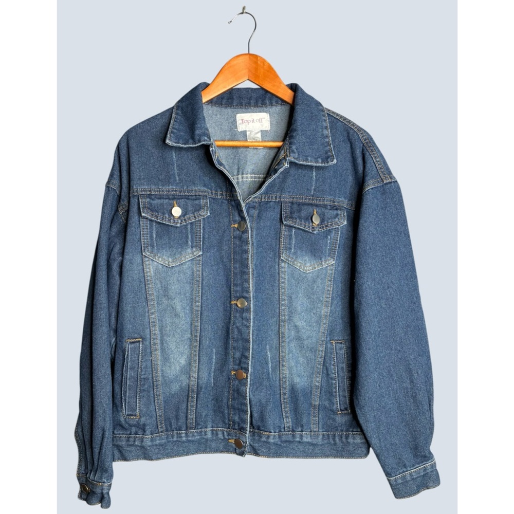 Top It Off Classic Blue Denim Jacket for Women M/L